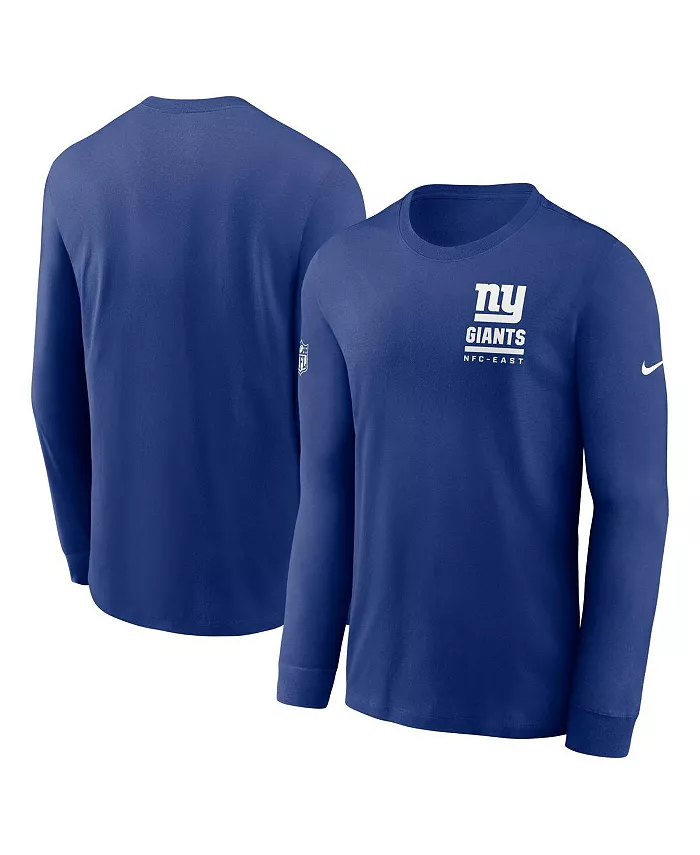 

Мужская футболка с длинным рукавом Royal New York Giants Sideline Performance Nike