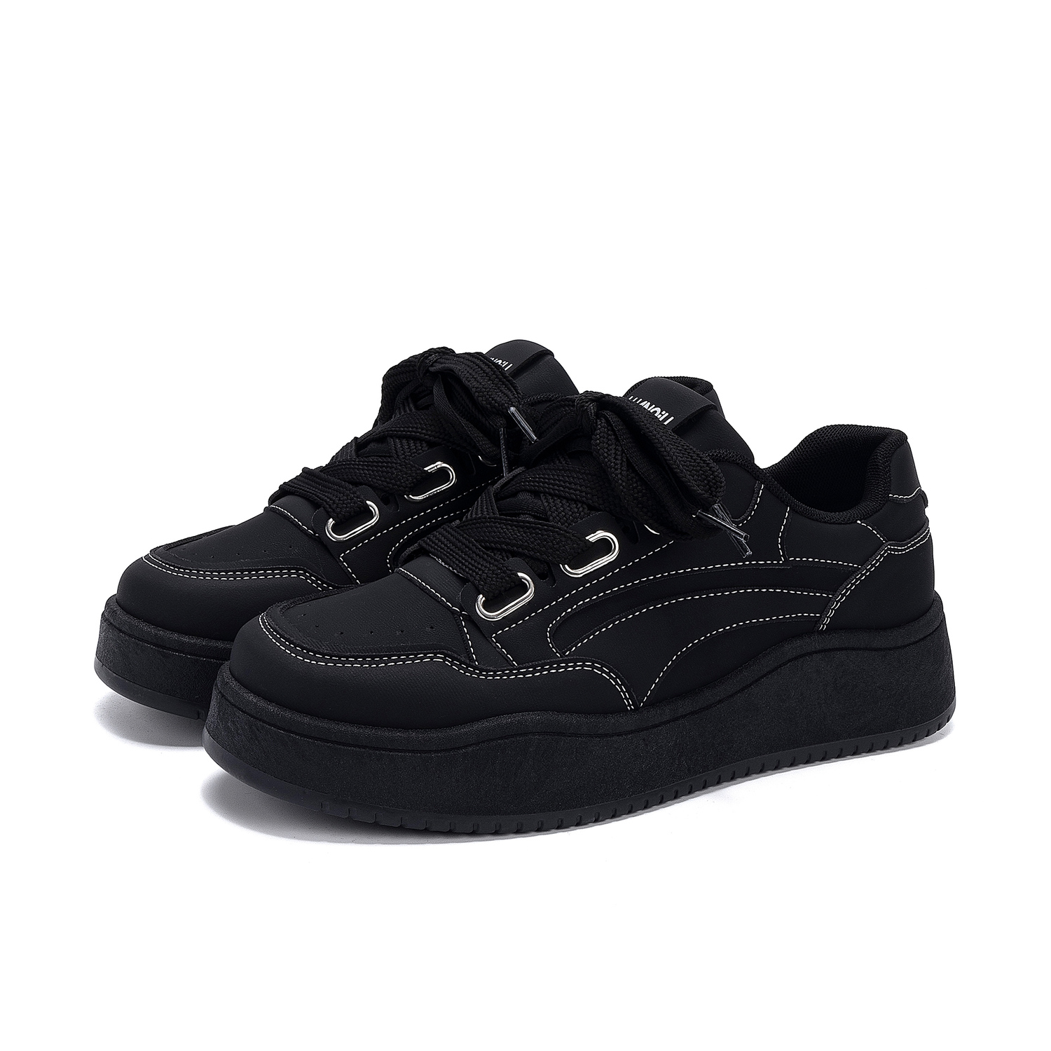 HUANQIU Кроссовки для скейтбординга мужские Synthetic Leather Coverage Low top черные — фото 4