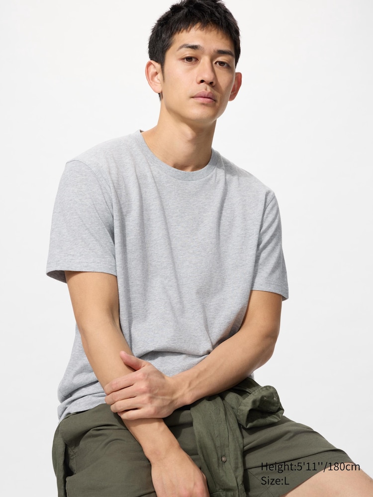 

Футболка с круглым вырезом Uniqlo, цвет 03 серый