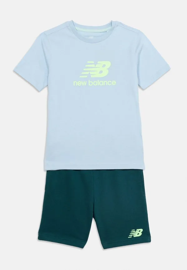 Футболка с логотипом stacked, шорты, спортивный костюм New Balance, Oxford Blue — фото 3