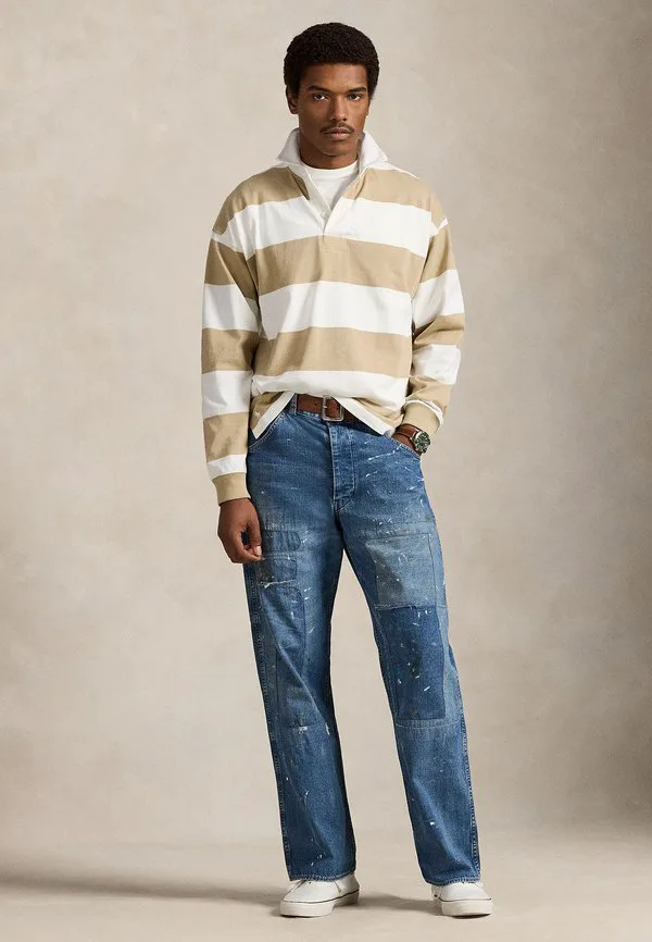 Рубашка-Поло для регби с длинным рукавом Polo Ralph Lauren, Trophy Cream/Classic Khaki — фото 2