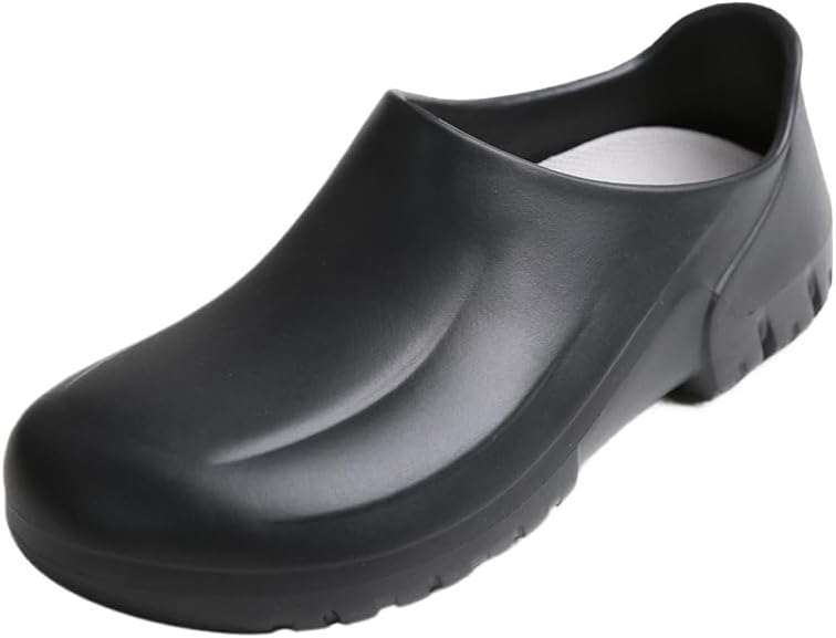 

Мужская рабочая обувь, кроссовки для ходьбы, противоскользящие, водонепроницаемые, без шнурков, для сферы общественного питания, поваров, кухни, водоотталкивающие Hhhchpm, черный