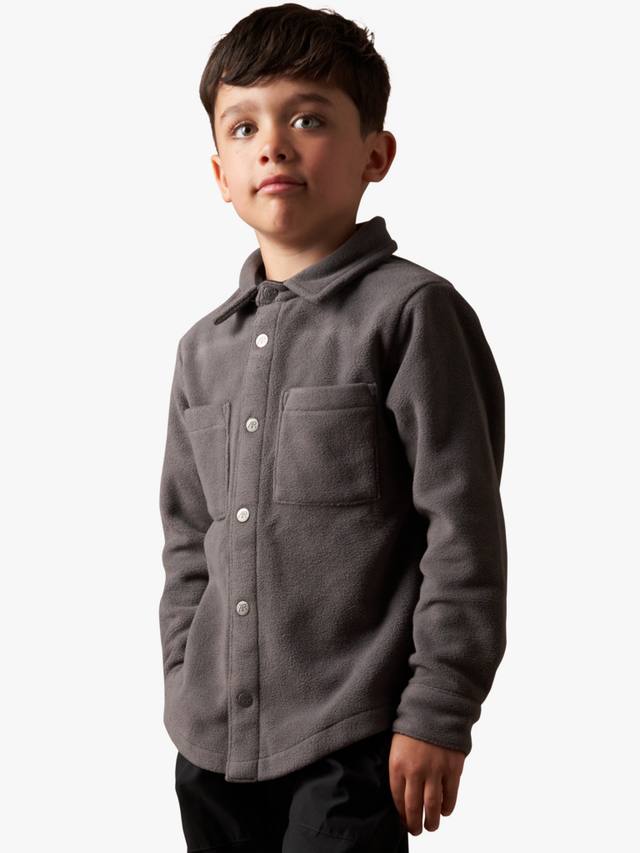 

Детская флисовая рубашка-оверсайз Angel & Rocket, Black