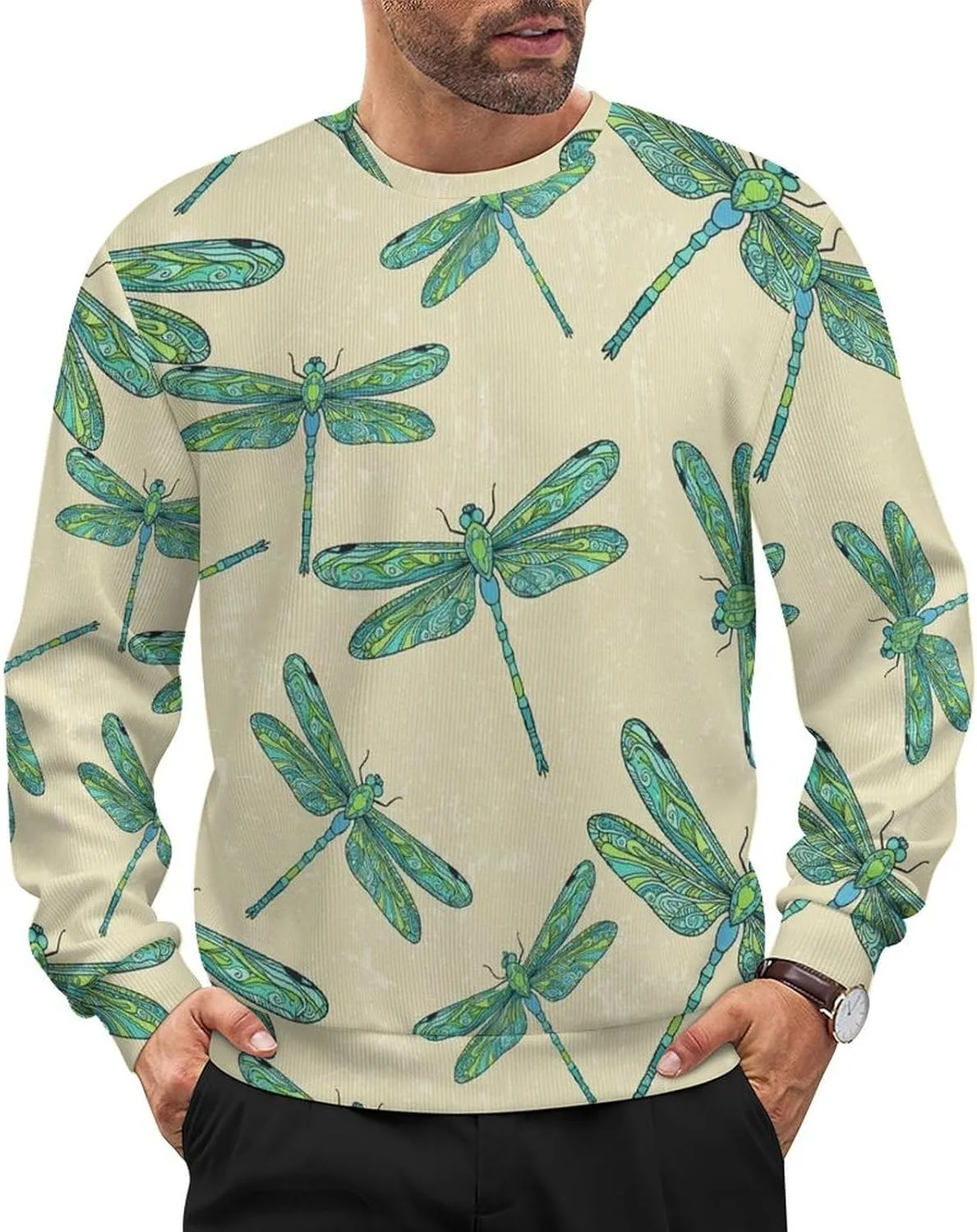 

Мужской свитер с круглым вырезом, мягкий и свободный Meaudiwes