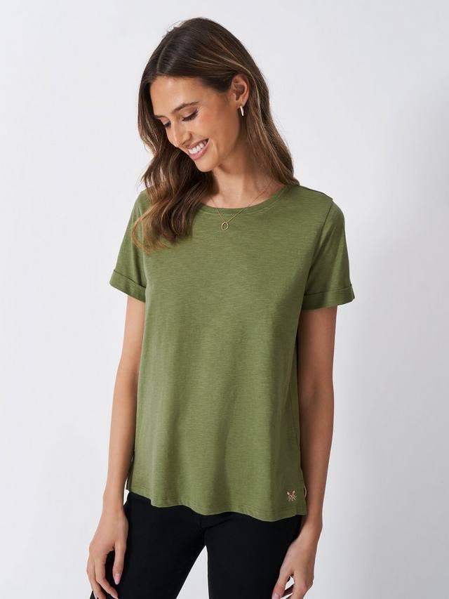 

Идеальная футболка slub Crew Clothing, цвет Olive Green