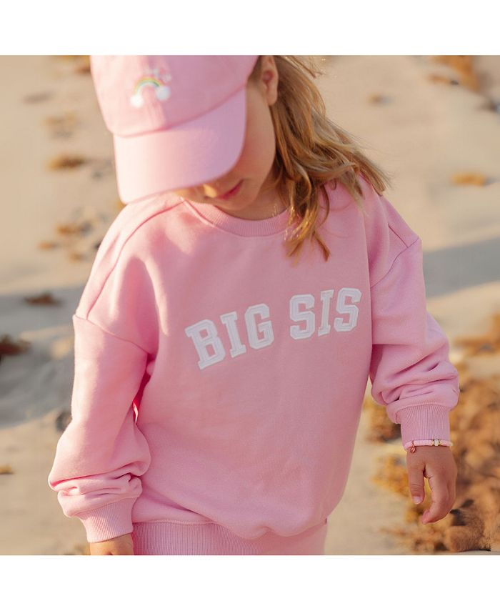 Свитшот с круглым вырезом Big Sis – для малышей, детей и подростков Bits & Bows, розовый — фото 2