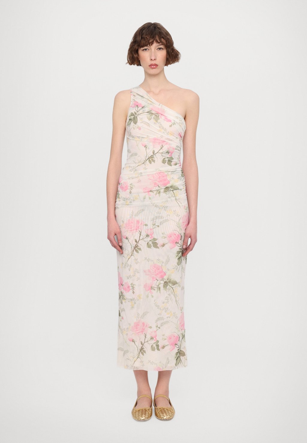 

Платье для особых случаев ROSE DRAPED ONE SHOULDER ANKLE GOWN Needle & Thread, розовый