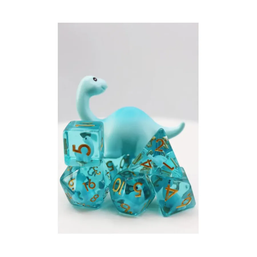 

Полисет — Бронтозавр с золотом (7), Dice Sets - Resin/Acrylic - Blue, Green, & Purple (Foam Brain Games)