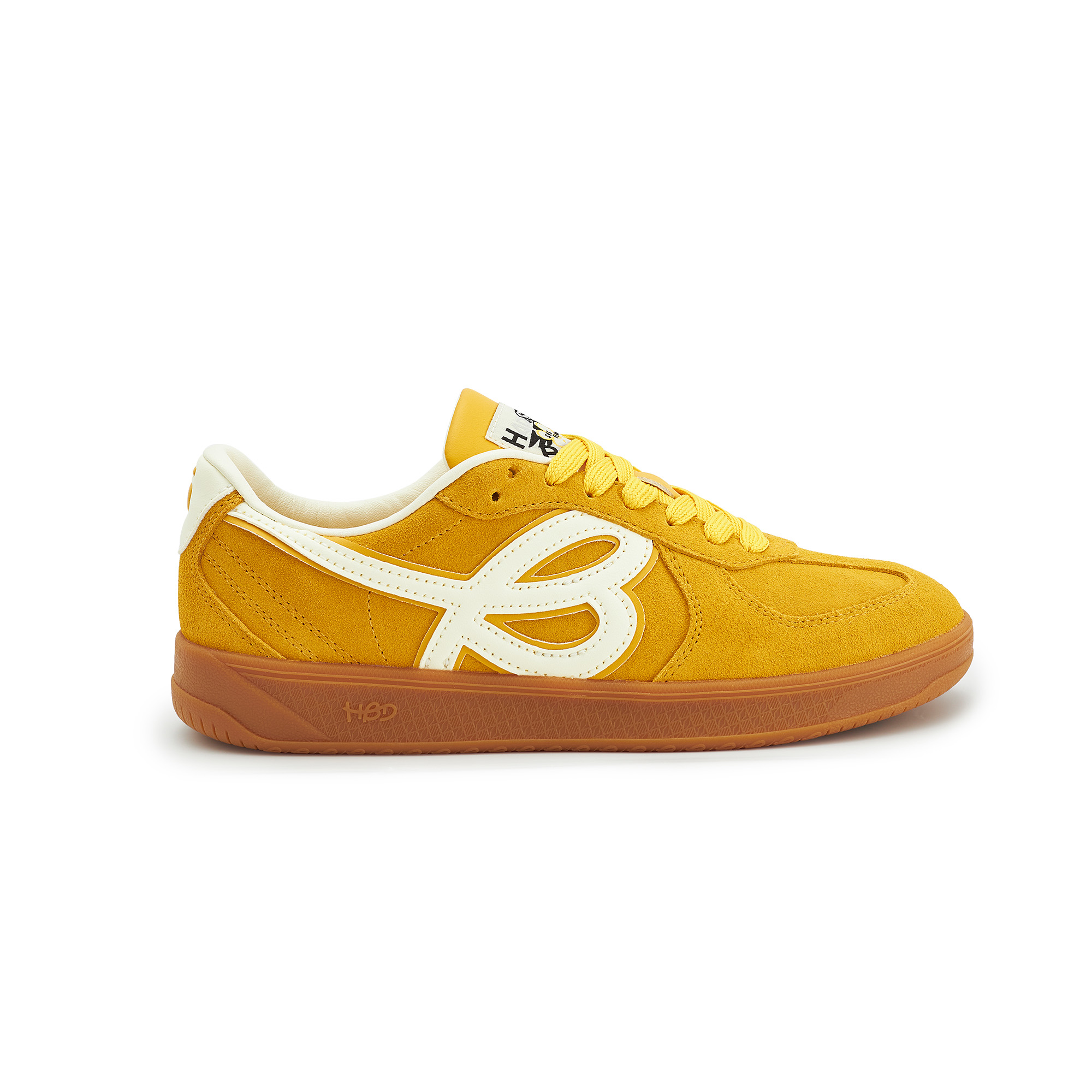 HAPPY BIRDS DAY S45 X German Army Trainers Унисекс низкие белые с желтыми акцентами (с подарками), цвет Speed Yellow (with Giveaways) — фото 2