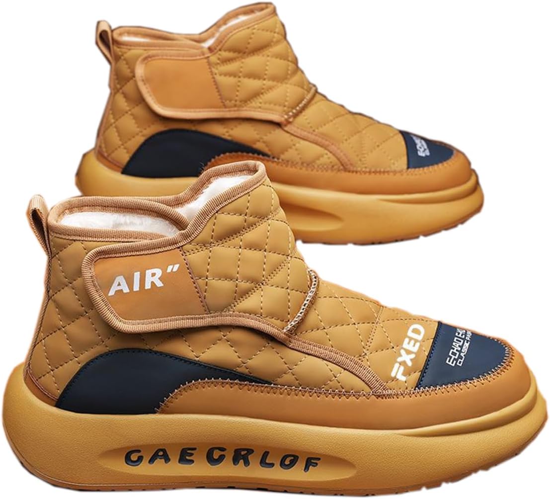 

Мужские зимние снежные ботинки водонепроницаемые теплые с меховой подкладкой противоскользящие ботинки на щиколотку повседневные для прогулок на улице Zhoupulp, хаки