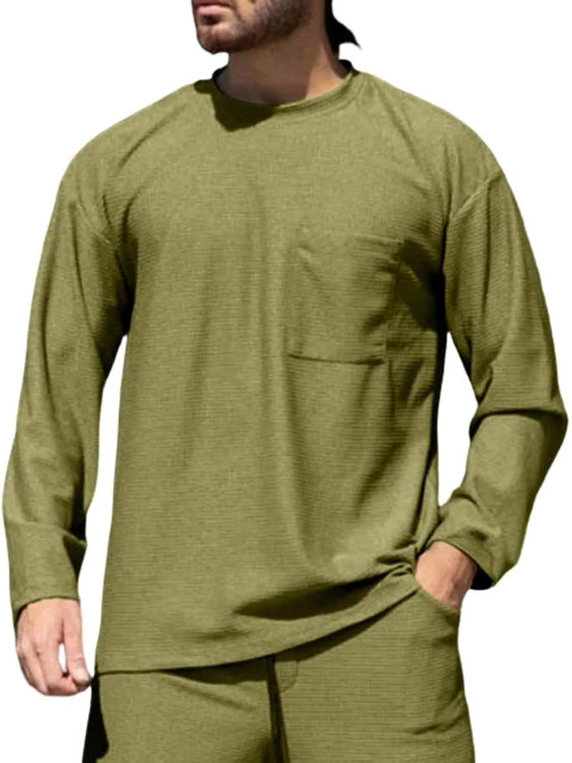 

Мужская футболка-поло с длинным рукавом и карманами Lmdudan