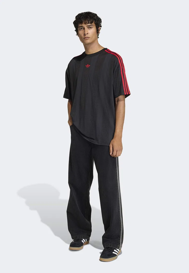 Футболка с джаккардовым узором, Adicolor, Adidas, черный — фото 4