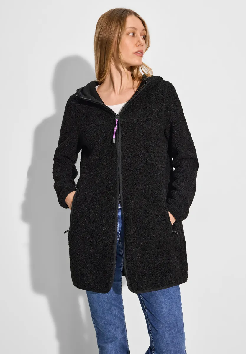 

Куртка Cecil из искусственного меха, с капюшоном, с капюшоном, черный