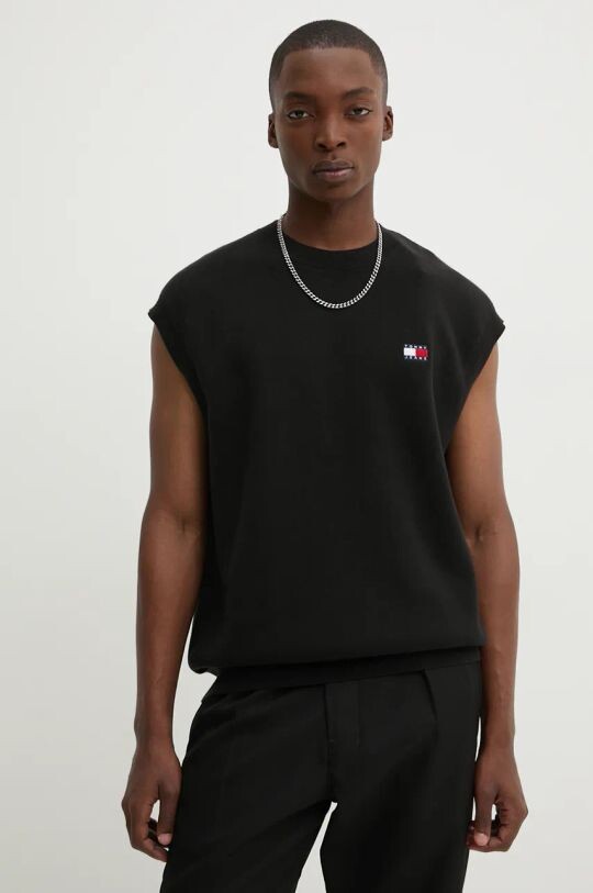

Хлопковый жилет Tommy Jeans, черный