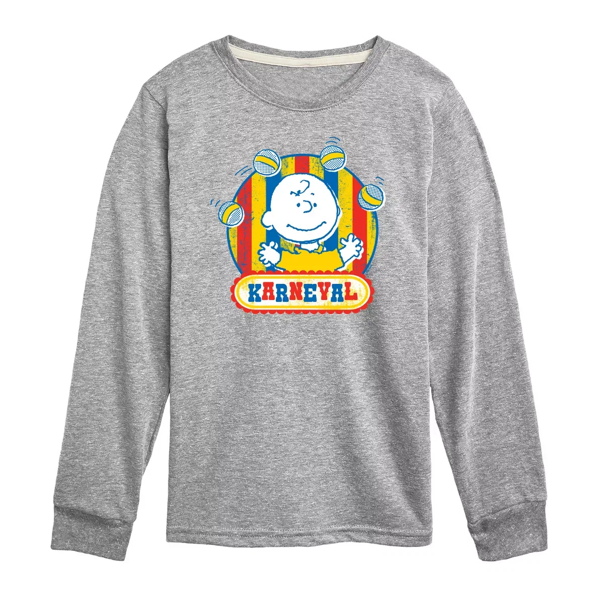 Детская футболка с длинным рукавом с принтом Charlie Brown Karneval Peanuts, Black