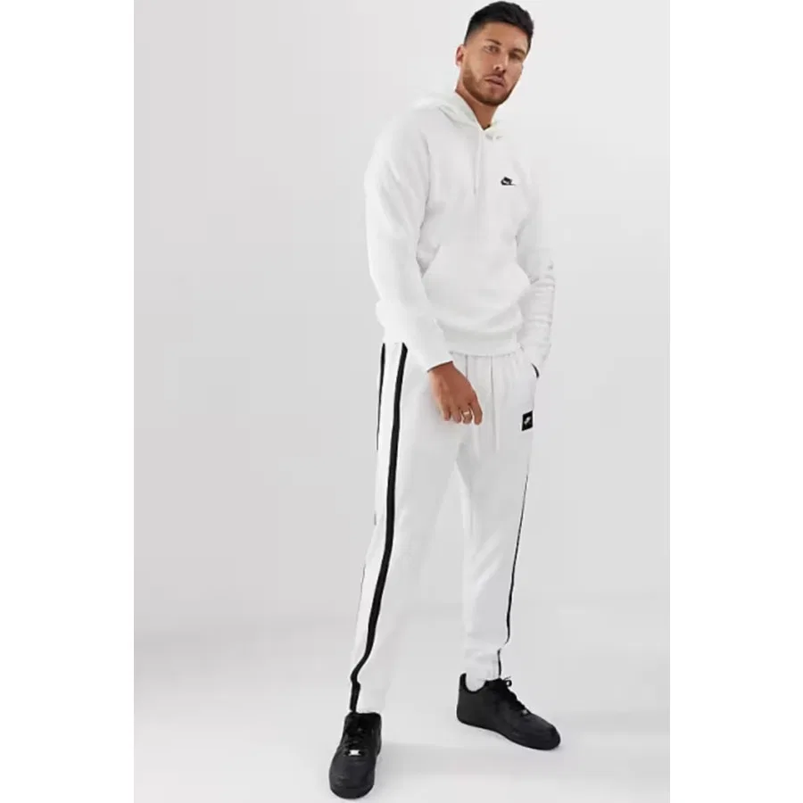 Свитшот мужской с капюшоном и начесом Club Fleece Pullover BB Hoodie Nike, Белый — фото 4