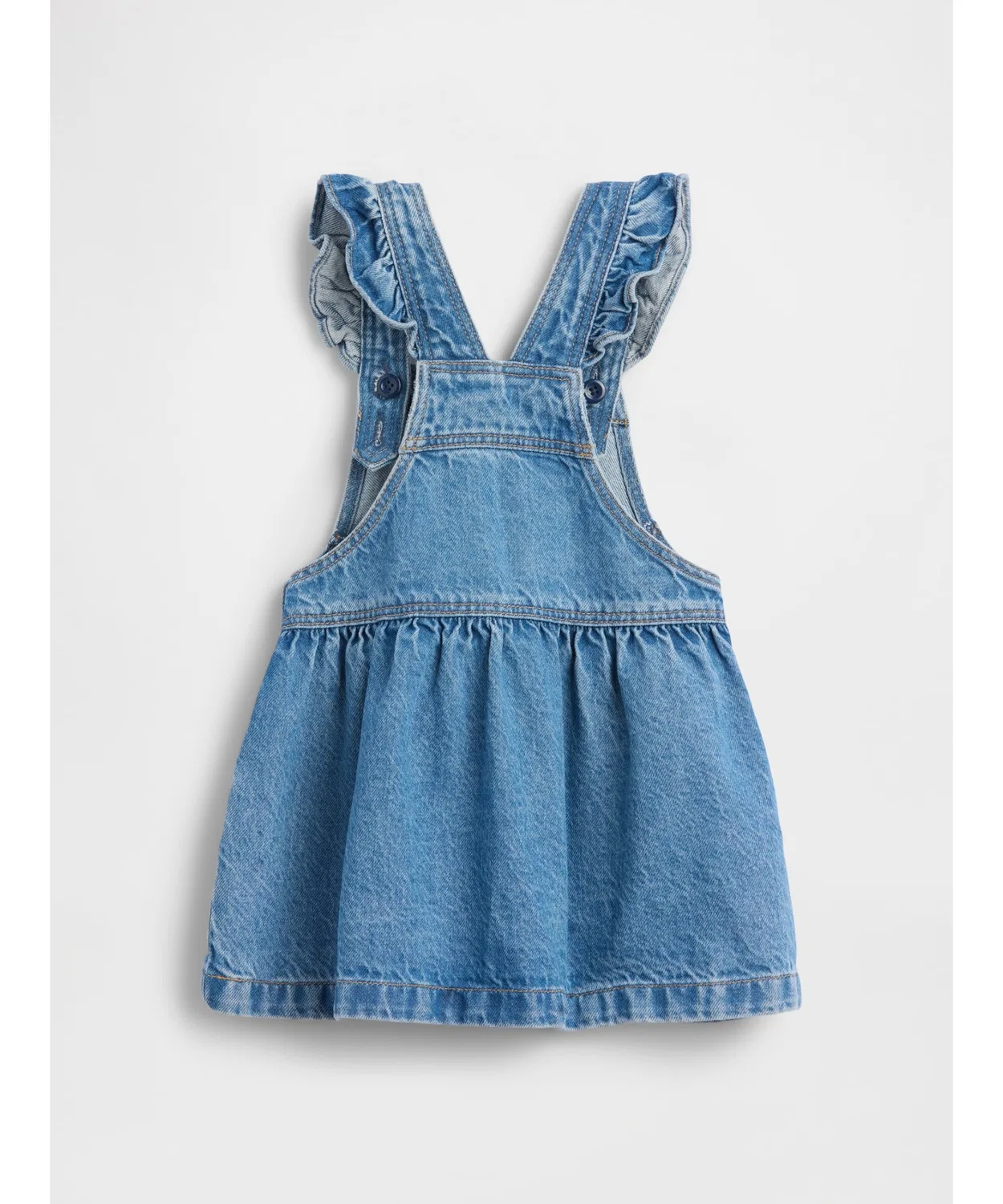 Детский денимовый сарафан с карманом-мишкой GAP, Indigo Blue — фото 3