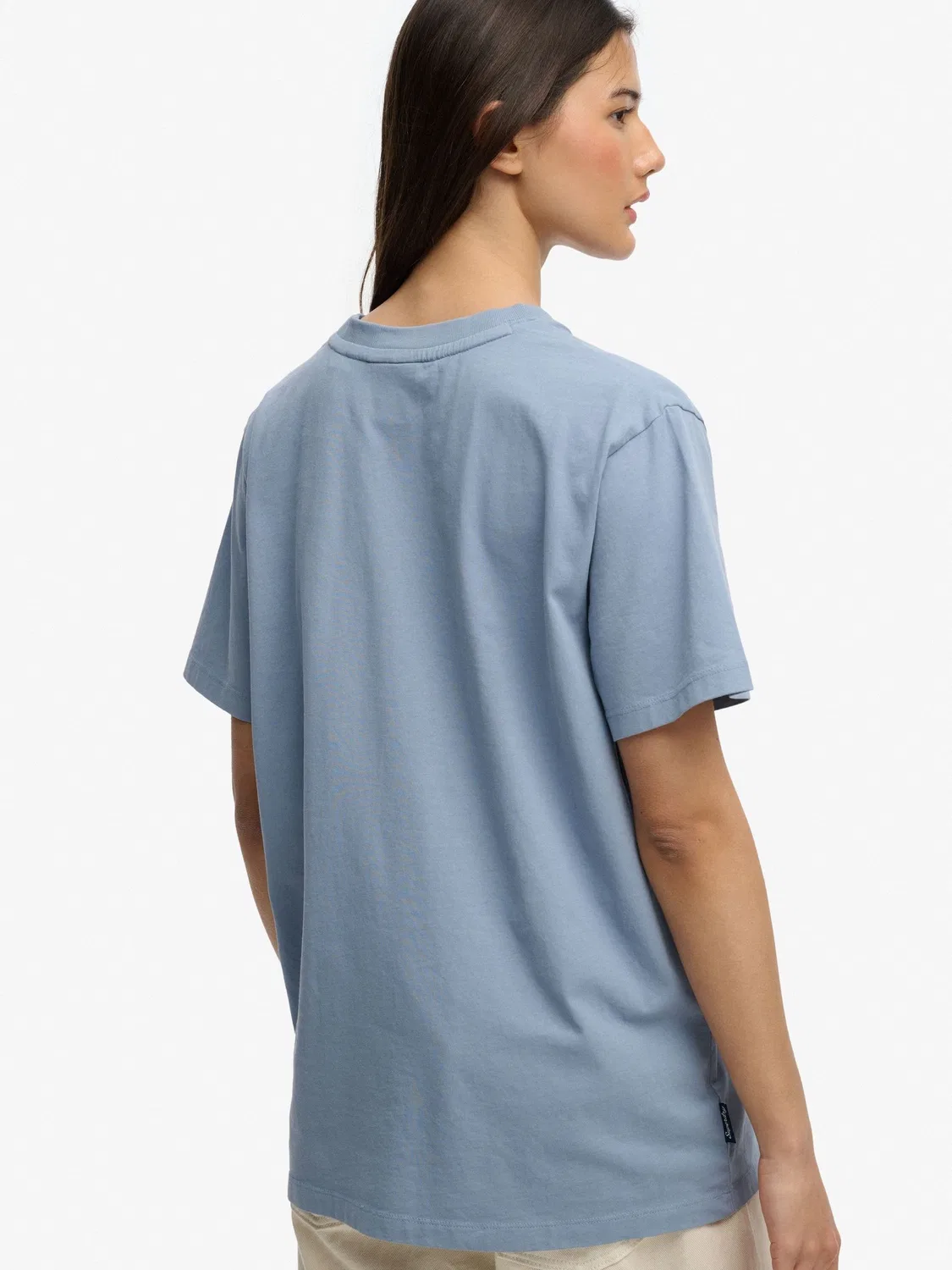 Футболка свободного кроя Essential Logo Loose Superdry, синяя — фото 4