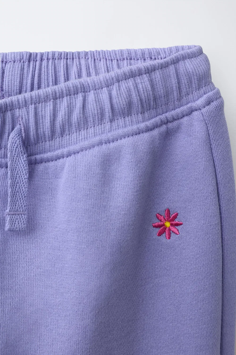 Плюшевые брюки с вышивкой в виде ромашек ZARA, Blue/Lavender — фото 3