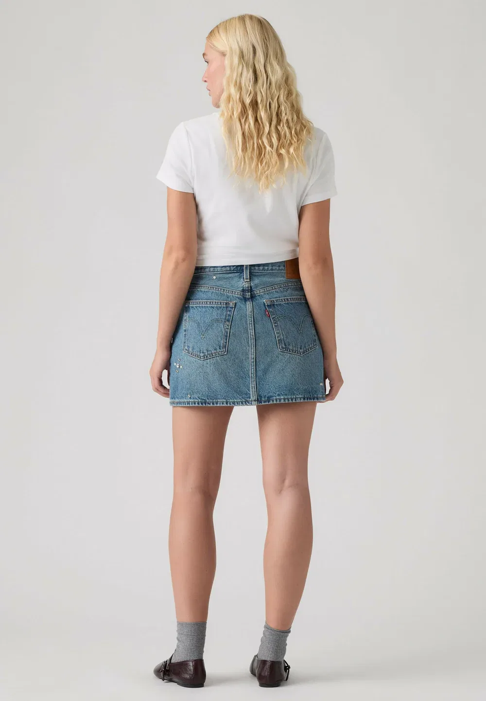 Юбка Icon - юбка А-силуэта Levi'S, Trip On Drip Skirt - Med Indigo - Worn In — фото 3