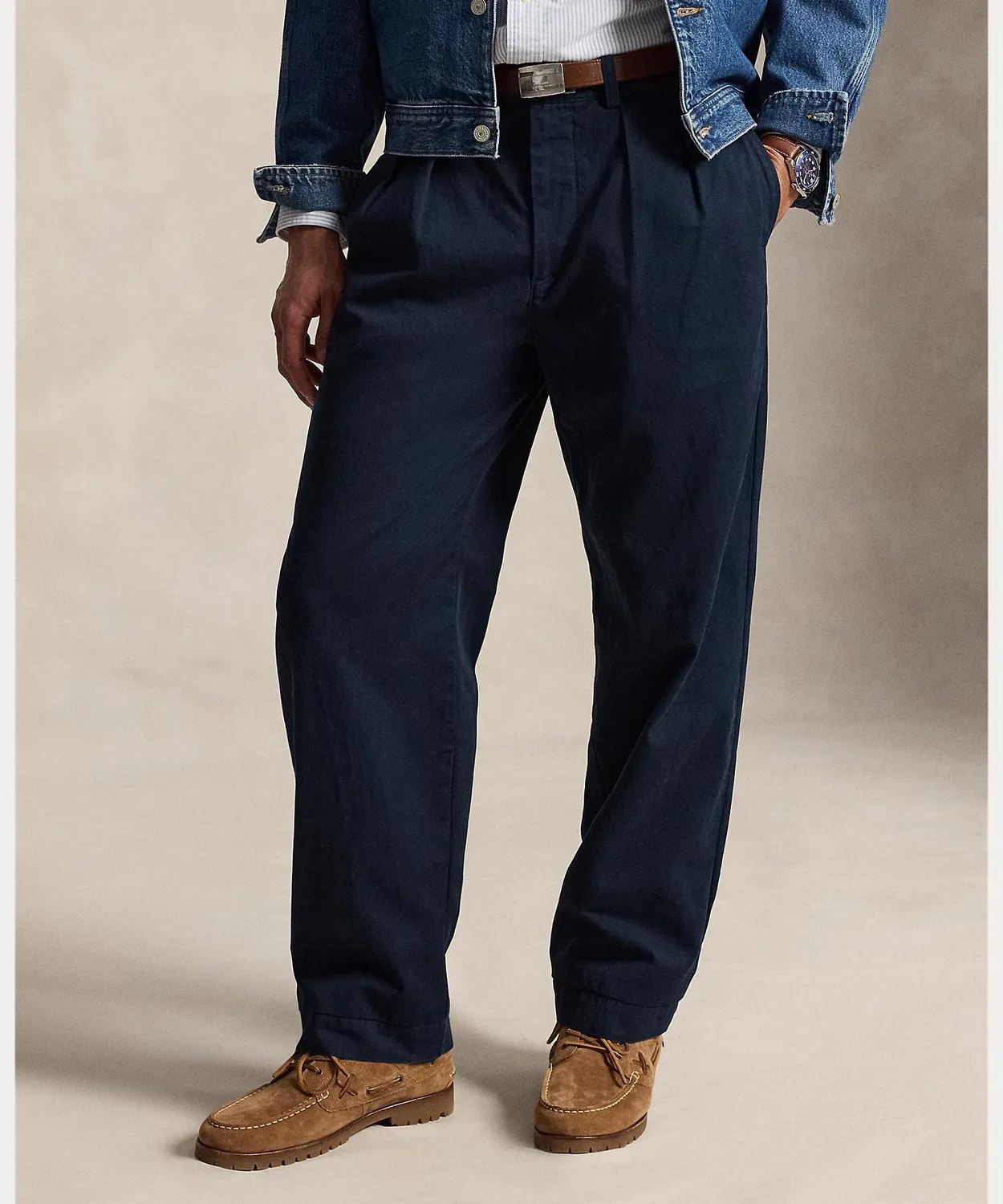 Мужские классические брюки чинос с двойной складкой Suffield POLO RALPH LAUREN, Navy — фото 3