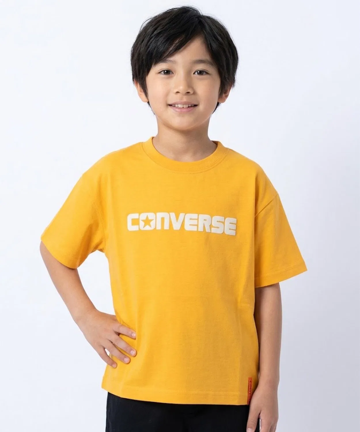 Детская футболка с флокированным принтом, свободного кроя, Converse, Orange
