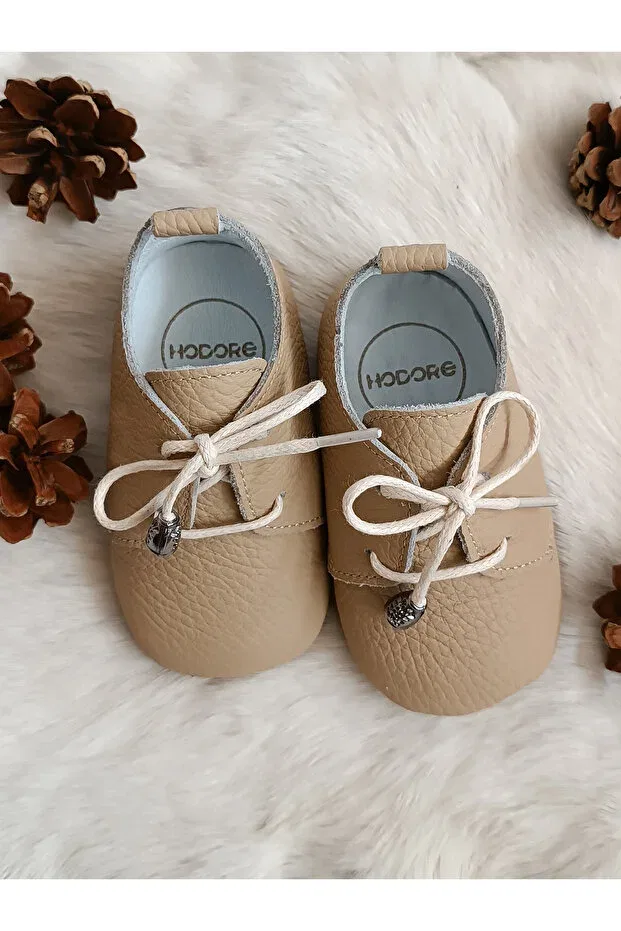 Детские кожаные лоферы для мальчиков Alfa Hodore, Beige