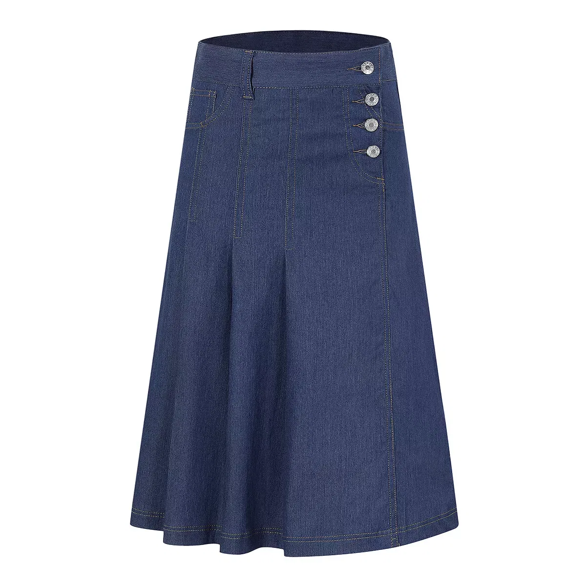 Детская юбка-миди с высокой талией и плиссе Denim Skirts Garvee, Denim Blue