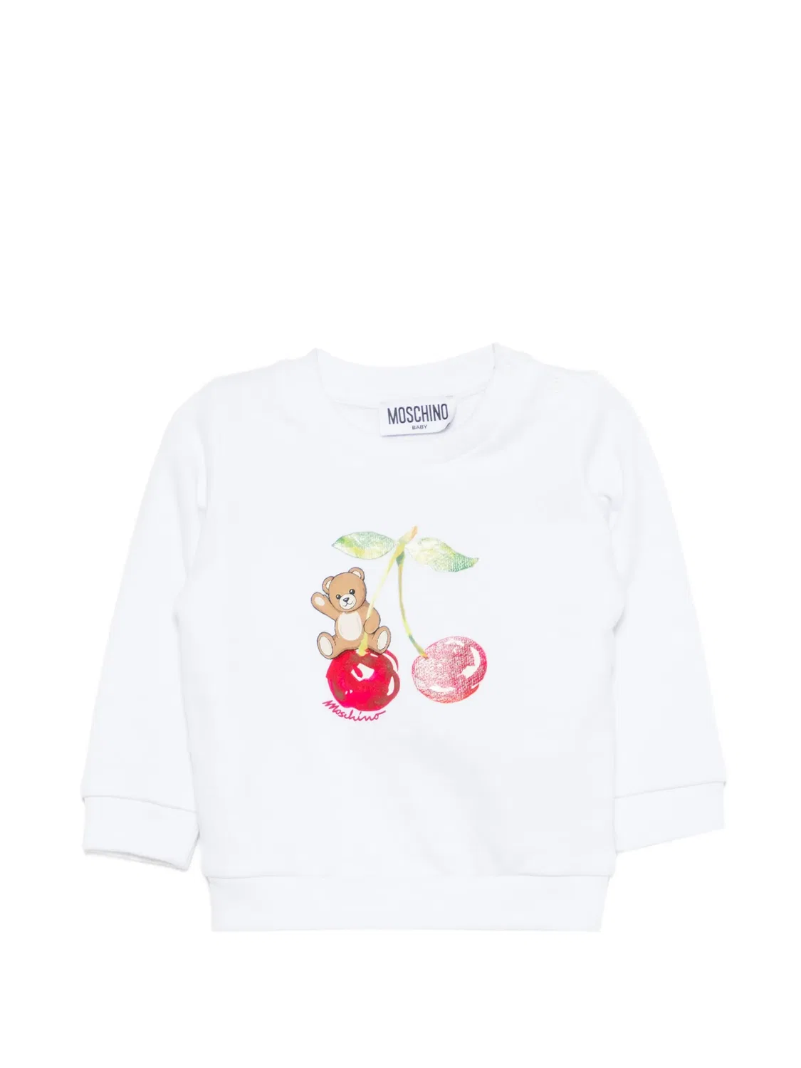Свитшот с вишневым принтом Moschino, белый