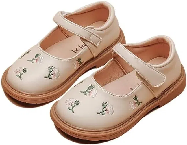 Детские туфли для девочек с цветочным принтом Zonkacen, Beige