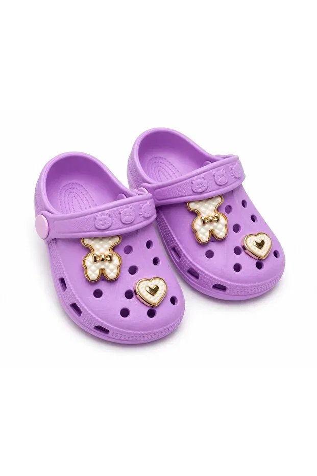 Детские туфли-лодочки для девочек с принтом Gezer, Purple — фото 3