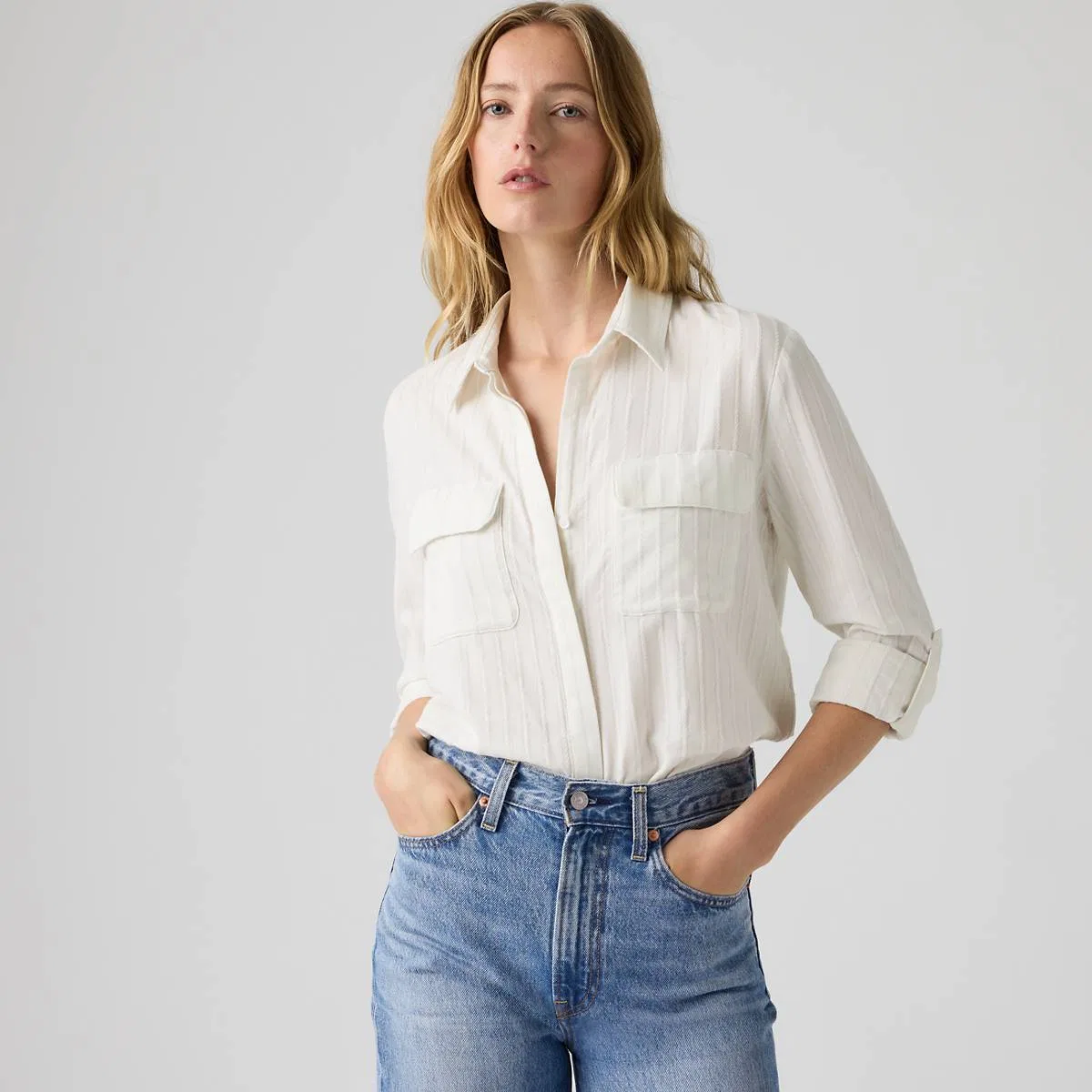 Рубашка на пуговицах Elane в стиле рабочей одежды Levi's, Cloud Dancer - White