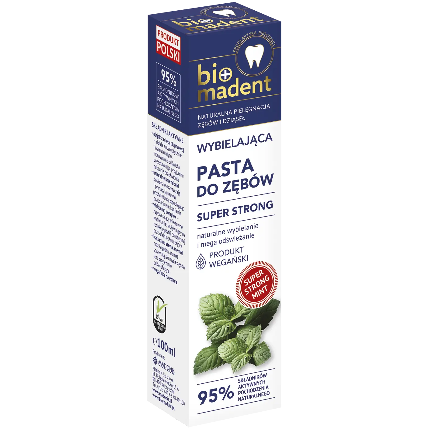 

Bio Madent Strong White зубная паста, 100 мл
