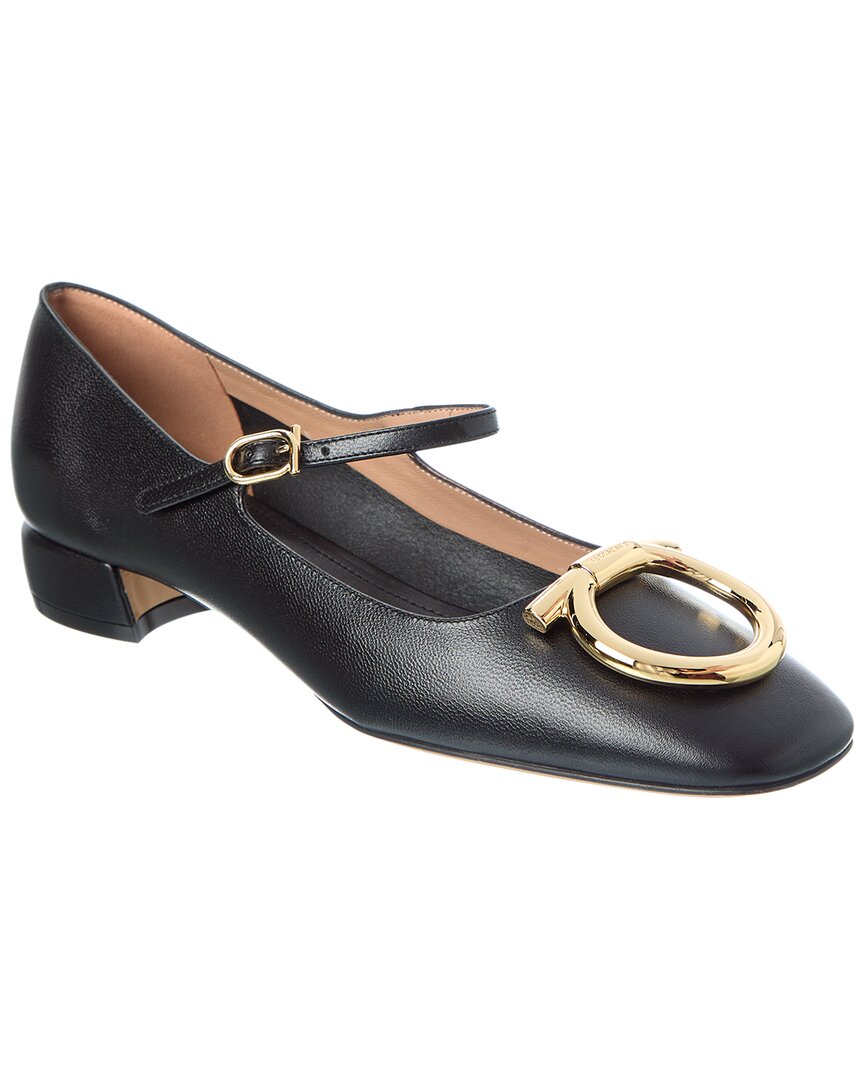 Туфли-лодочки Ferragamo Marry Leather Salvatore Ferragamo, черный