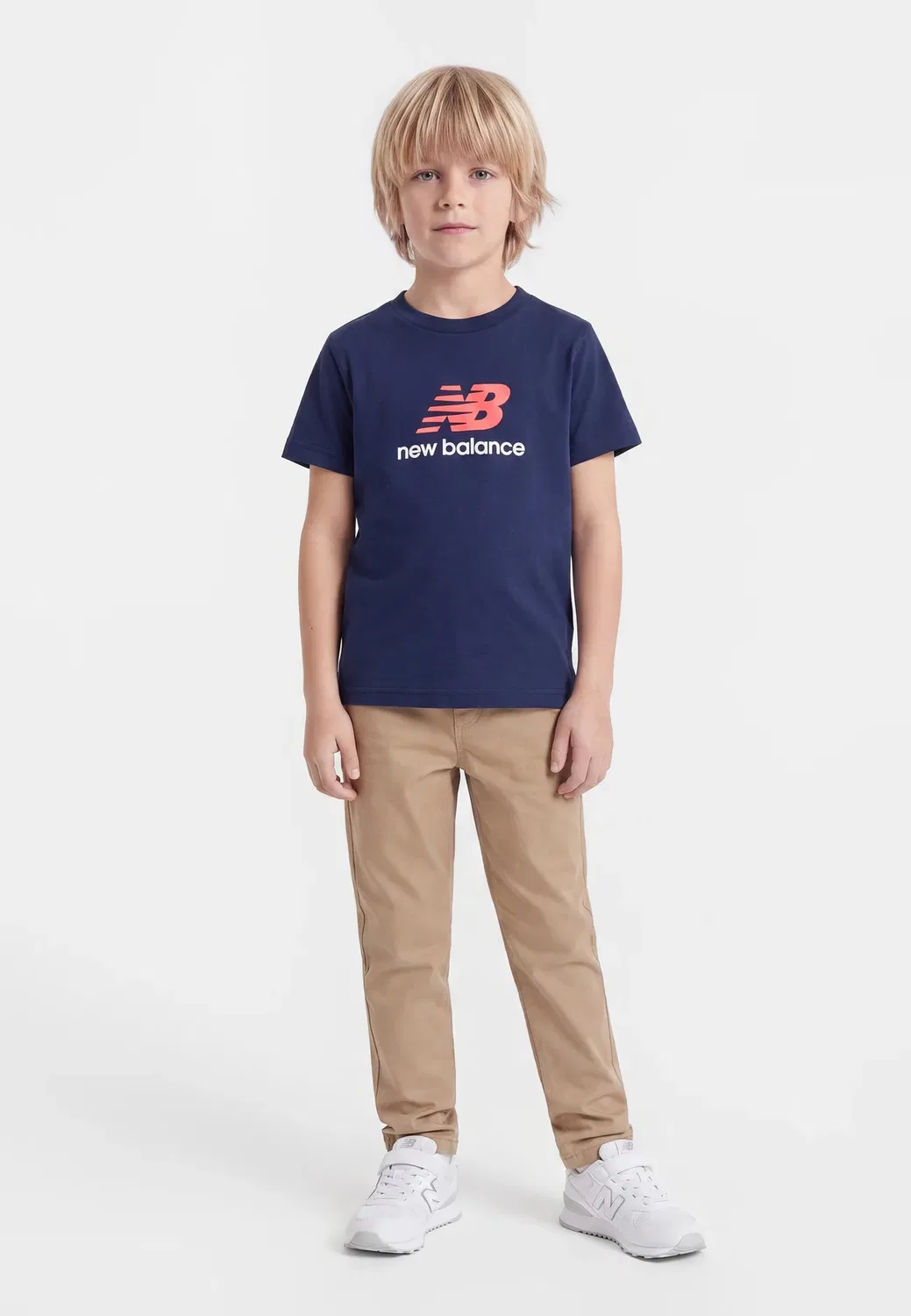 Футболка с принтом и логотипом Stacked New Balance, Navy