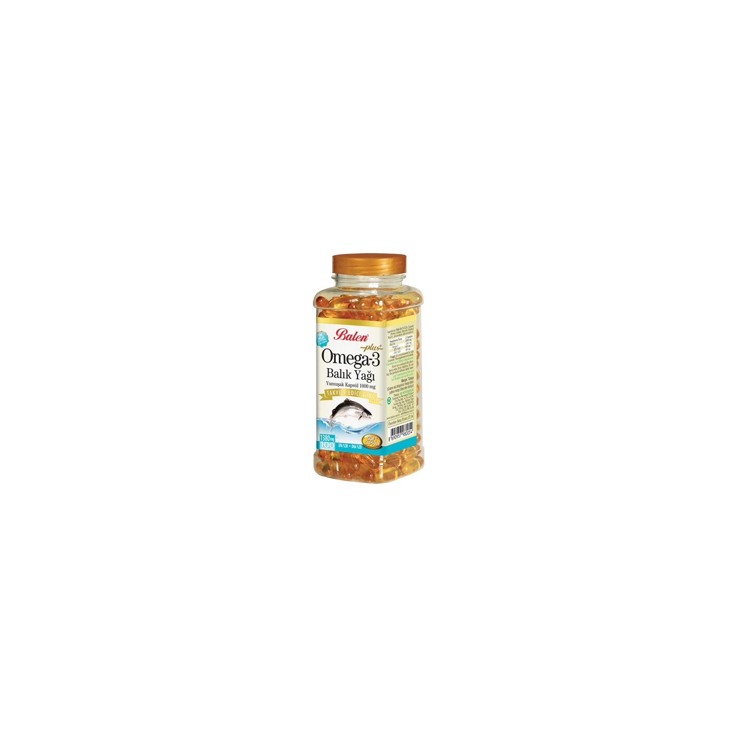 

Рыбий жир Balen Omega 3, 100 капсул, 1380 мг