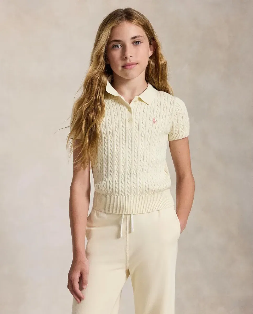 Детский джемпер для девочек с узором Polo Ralph Lauren, Crema