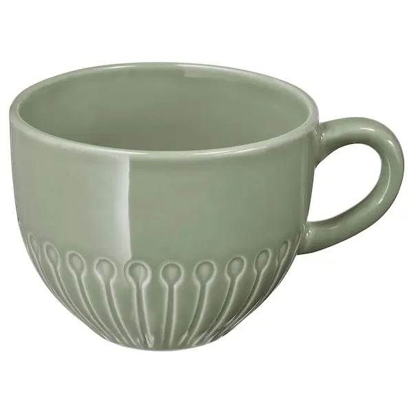 Кружка Ikea Strimmig Stoneware, 360 мл, серо-зеленый