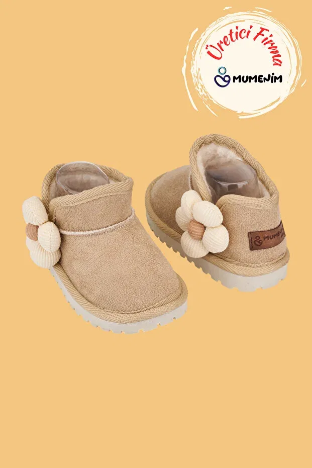 Детские ботинки для девочек с цветочным рисунком Minto Mumenim, Beige