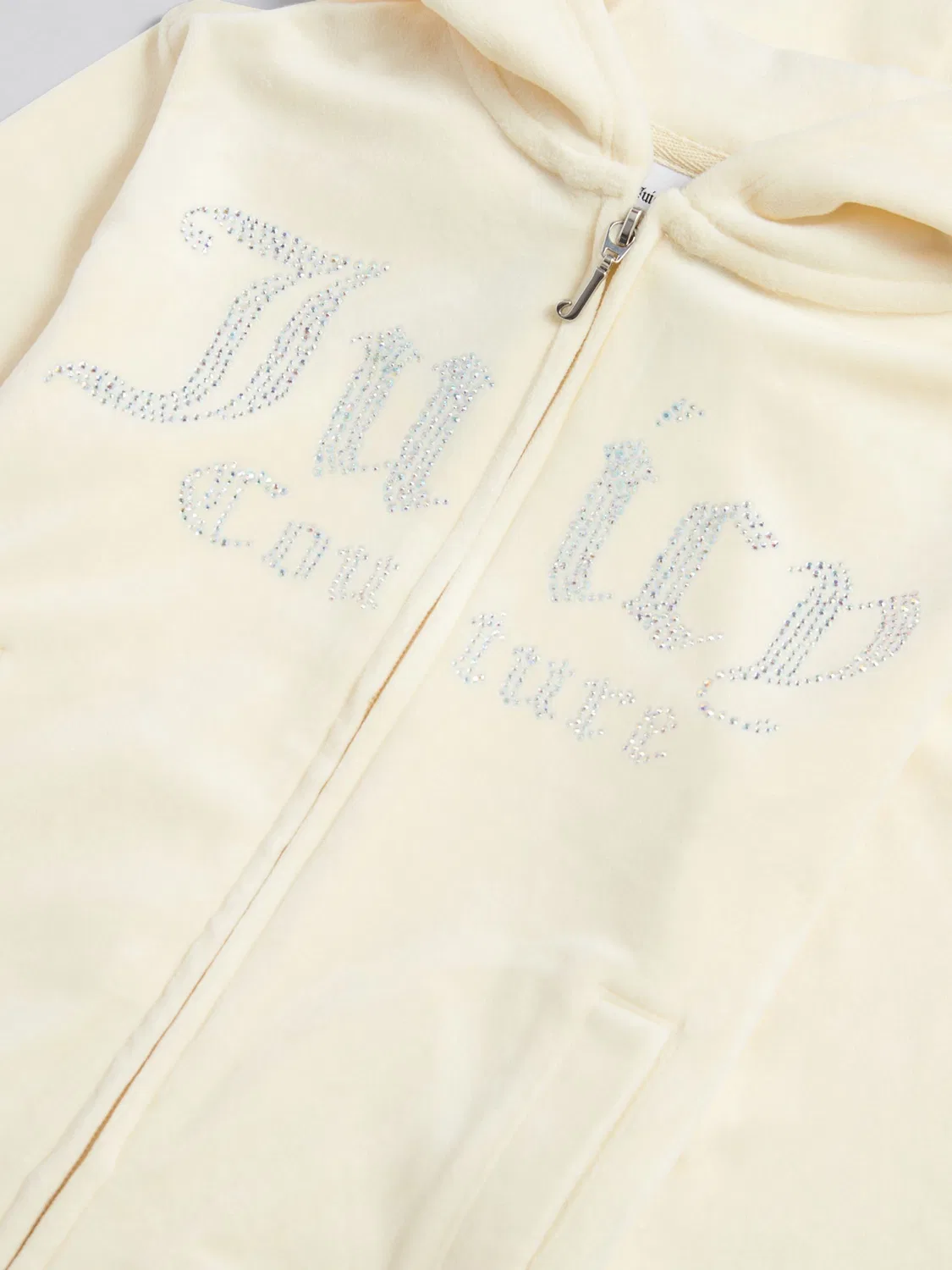 Толстовка на молнии велюровая Juicy Couture, кремовый — фото 3
