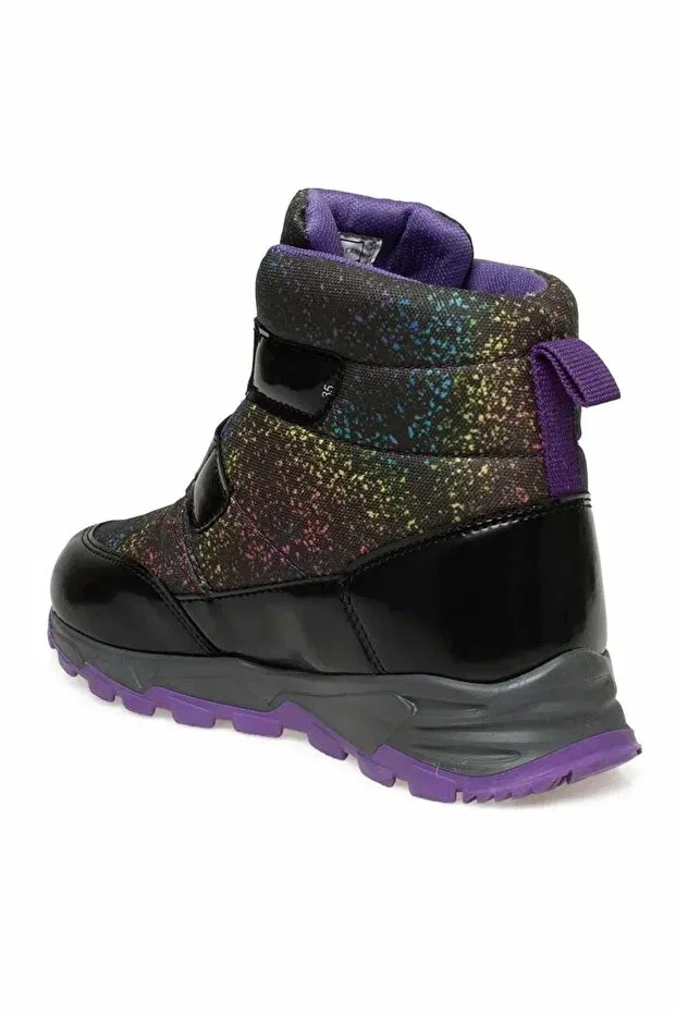 Детские ботинки для девочек с принтом Snowshell Kids Boots Shoes Buck4183black-purple Buckhead, Purple — фото 4
