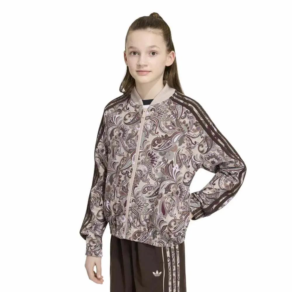 Худи свободного кроя с принтом пейсли Adidas Originals, бежевый