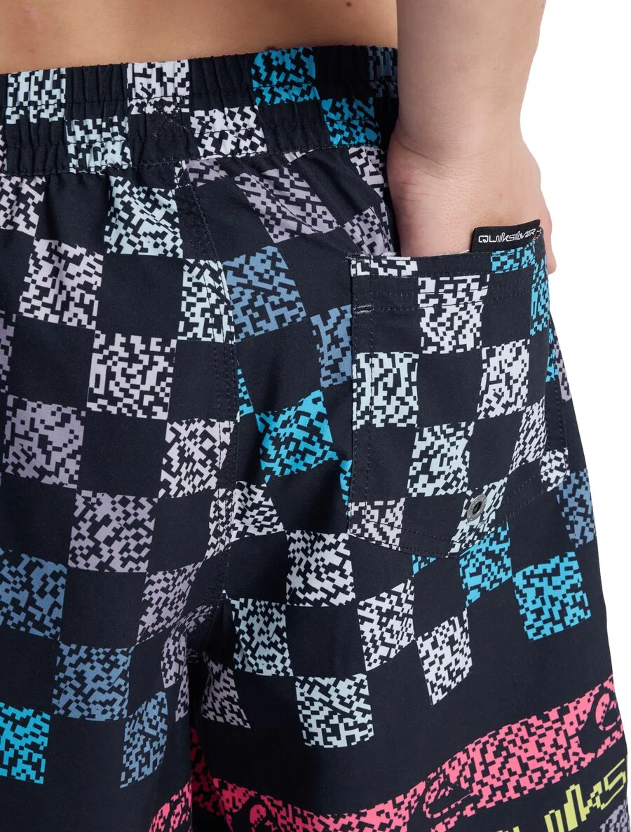 Шорты для плавания QUIKSILVER 'Everyday Printed Volley 14' черного цвета — фото 3