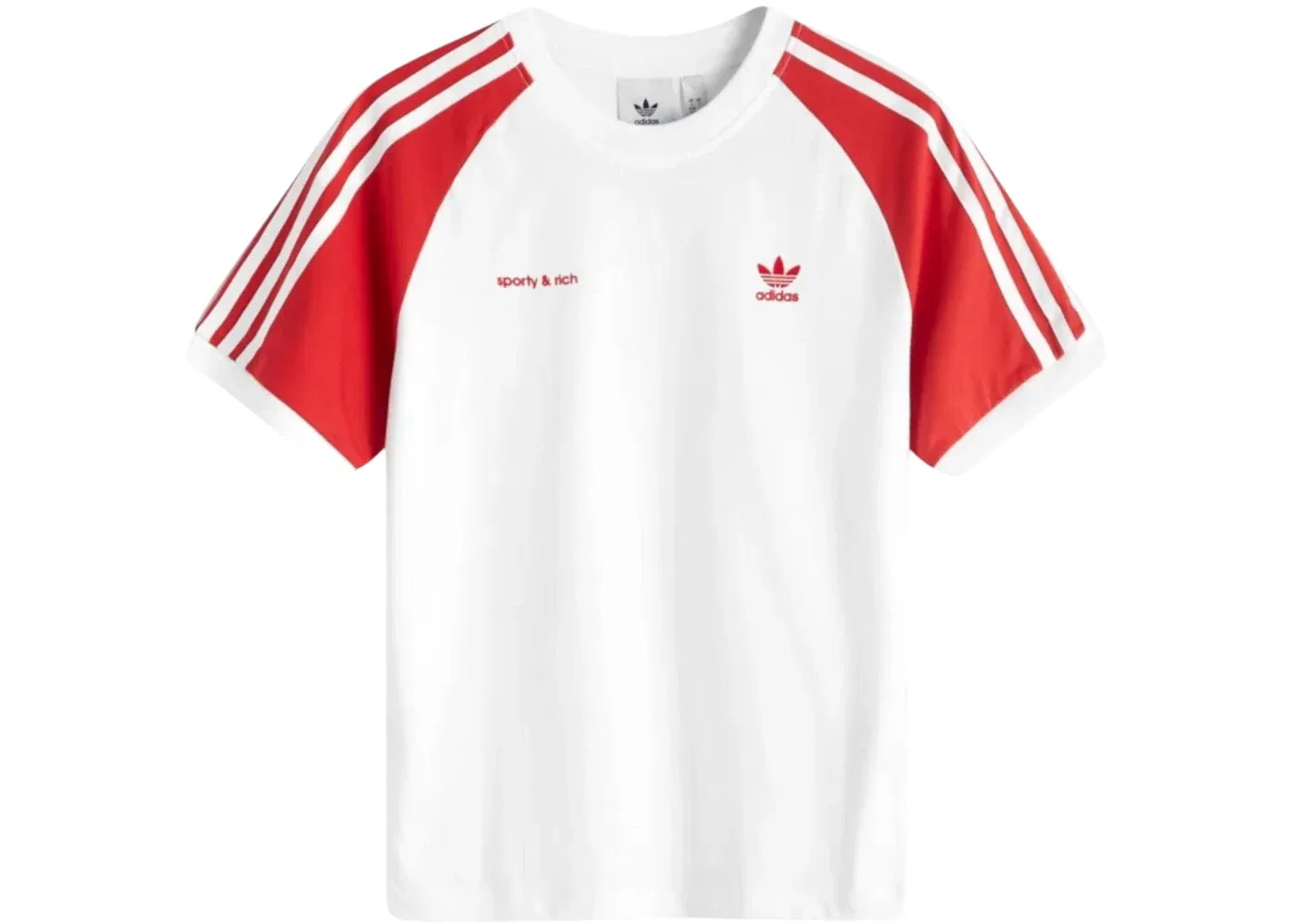 Мужская футболка с длинным рукавом Adidas x Sporty & Rich Two Tone Tee, White/Red