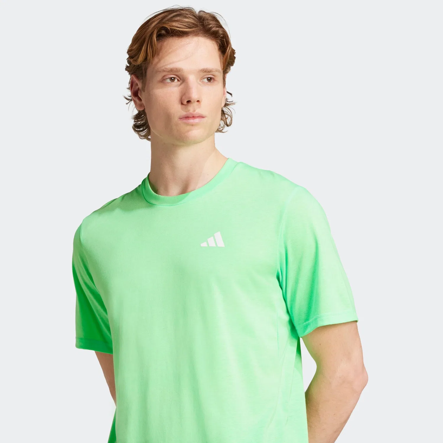 Мужская футболка свободного кроя Adidas Performance, Lime Burst/White — фото 3