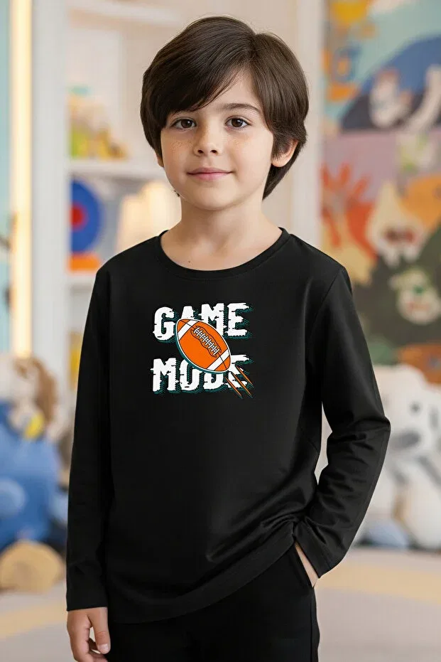 Детские свитшот для мальчиков с принтом Fyk Kids, White-Black-Blue — фото 3