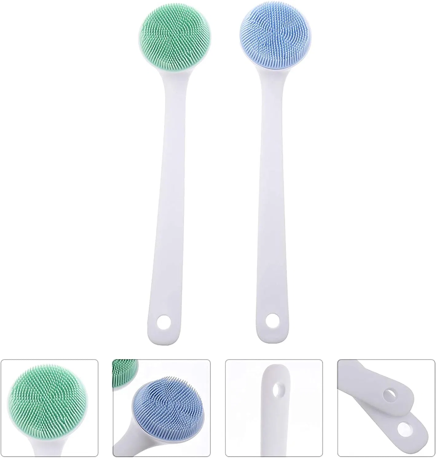 Щетка для тела с мягкой щетиной MXXHFC, 2 шт, Green Blue — фото 4
