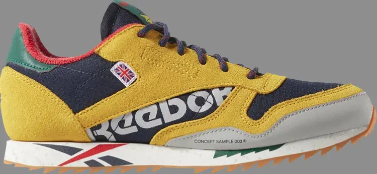 

Кроссовки classic leather ripple altered j 'yellow navy' Reebok, желтый