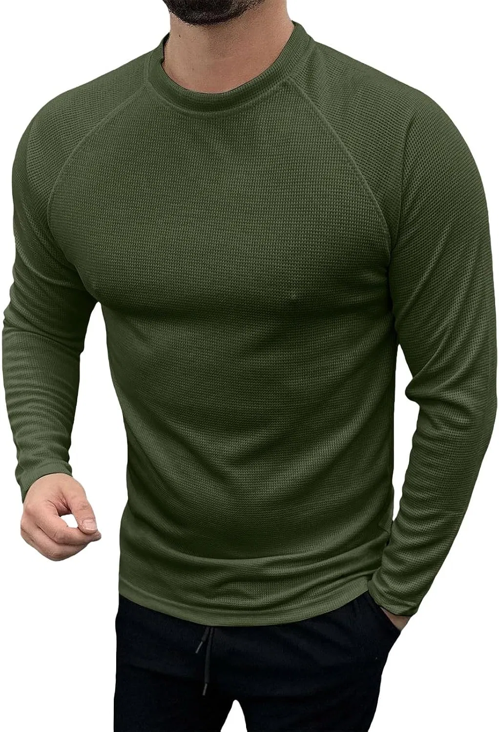 Мужская футболка raglan с влагоотводящими свойствами, Blackish Green