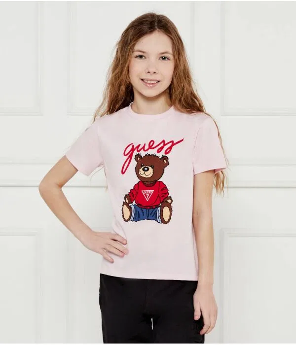 Детская футболка для девочек хлопковая Guess, Rosa